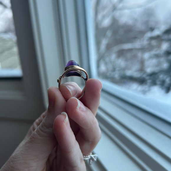 Vintage 9ct gold and amethyst Ring sz 7 - Picture 4 of 5